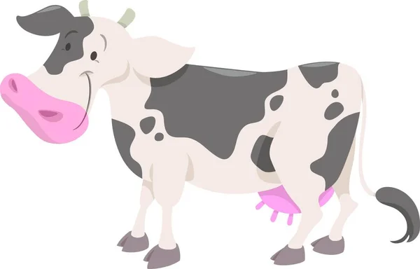 Illustration Bande Dessinée Animaux Ferme Vaches Tachetées — Image vectorielle