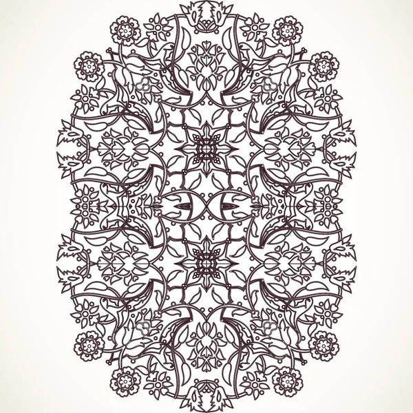 Arabesque Vintage Contour Floral Impression Décoration Pour Vecteur Modèle Conception — Image vectorielle