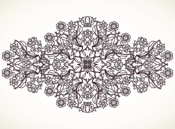 Arabeske Vintage Outline Blumendekoration Print Für Design Template Vektor Muster — Stockvektor
