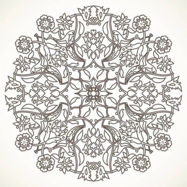 Arabeske Vintage Outline Blumendekoration Print Für Design Template Vektor Muster — Stockvektor
