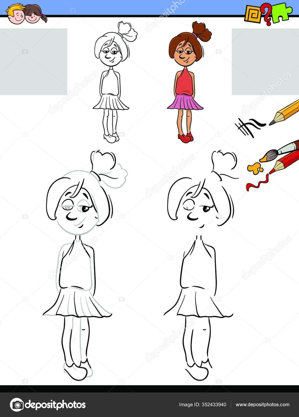 Cartoon Illustration Drawing Coloring Educational Activity Preschool