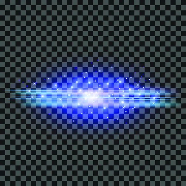 Sternenhimmel Blau Leuchtende Linien Speed Motion Effekt Glitzerpfad — Stockvektor