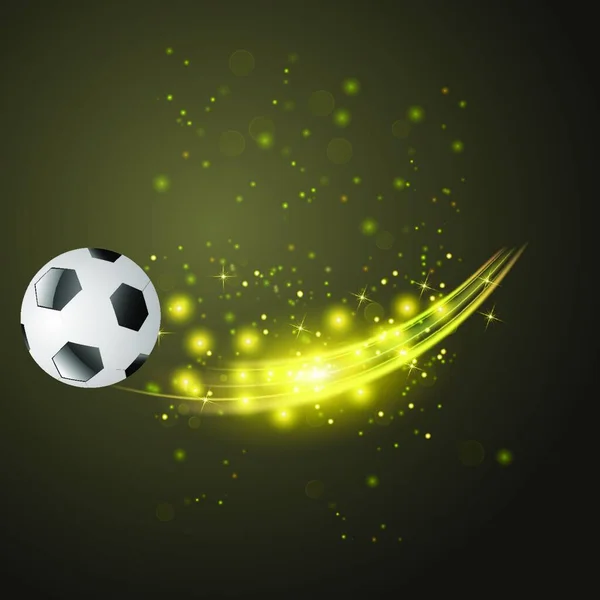 体育足球图标与 Sparcles 和耀斑在深色背景上 — 图库矢量图片