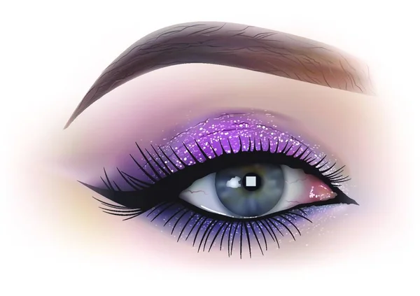 Fashion Woman Eye Makeup Детальная Ретроспектива Вектор — стоковый вектор