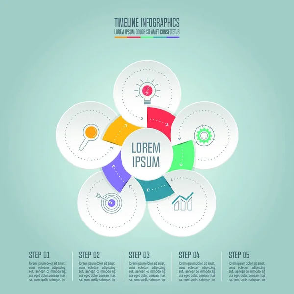 Conceito Criativo Para Infográfico Timeline Vetor Design Infográfico Ícones Marketing —  Vetores de Stock