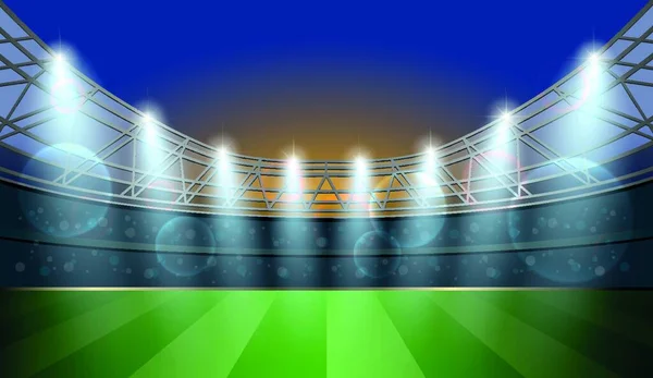 Stade Football Avec Projecteur Football Arena Illustration Vectorielle — Image vectorielle