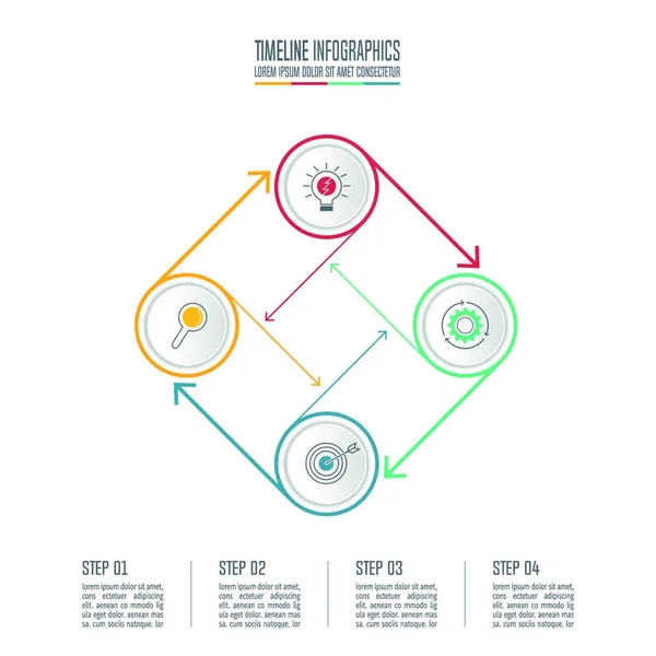 Kreativa Koncept För Infographic Tidslinjen Infographic Design Vektor Och Marknadsföring — Stock vektor