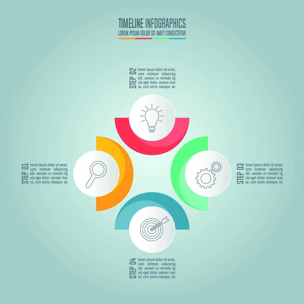 Kreatív Koncepció Infographic Timeline Infographic Design Vektor Marketing Ikonok Bemutató — Stock Vector