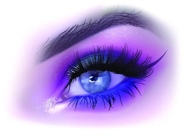 Fashion Woman Eye Makeup Szczegółowa Realistyczna Ilustracja Wektor — Wektor stockowy