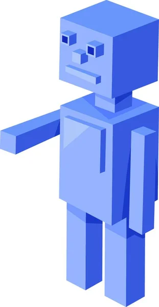 Мультфильм Персонаже Игры Cubical Robot — стоковый вектор