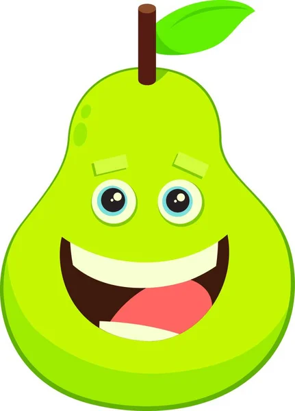 Cartoon Illustration Pear Fruit Food Object Character — стоковый вектор