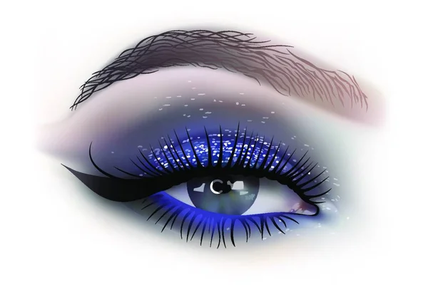 Fashion Woman Eye Makeup Detailed Illustration Vector — Stock Vector