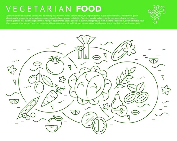 Digital Vector Verde Iconos Vegetales Establecer Infografías Con Dibujado Arte — Vector de stock