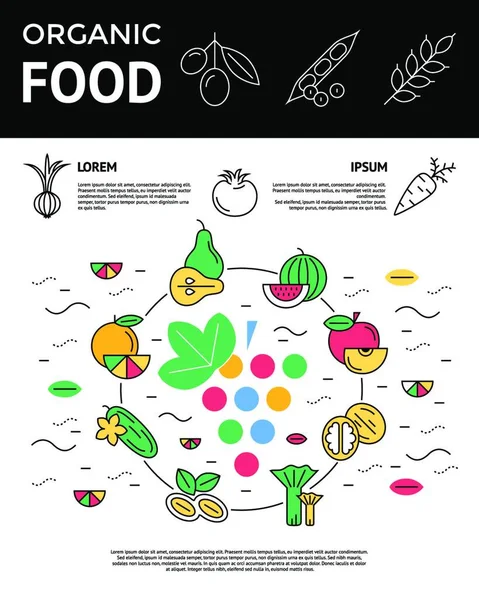 Digitala Gröna Röda Vegetabiliska Ikoner Set Infographics Dras Enkelt Konst — Stock vektor