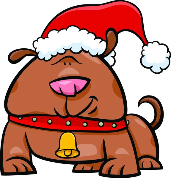 Мультфільм Ілюстрація Собаки Тварин Персонажа Різдво — стоковий вектор