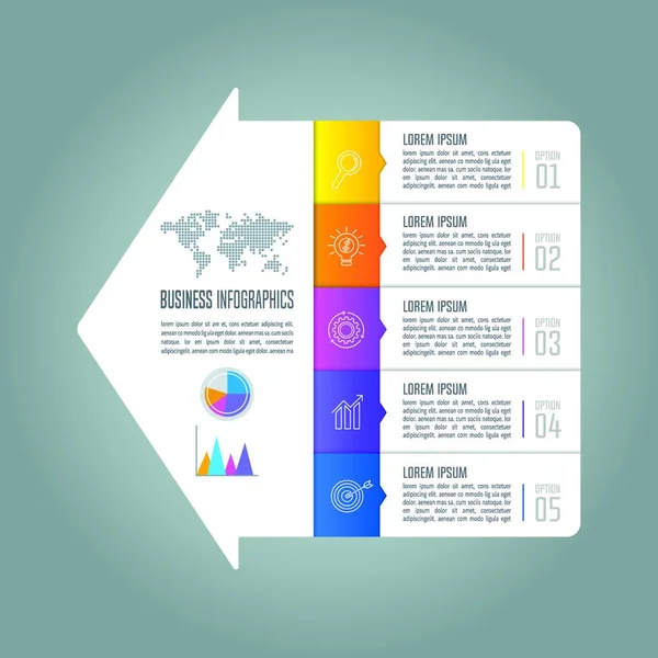 Infographic 창조적인 개념입니다 Infographic 워크플로 레이아웃 다이어그램 보고서 디자인에 마케팅 — 스톡 벡터