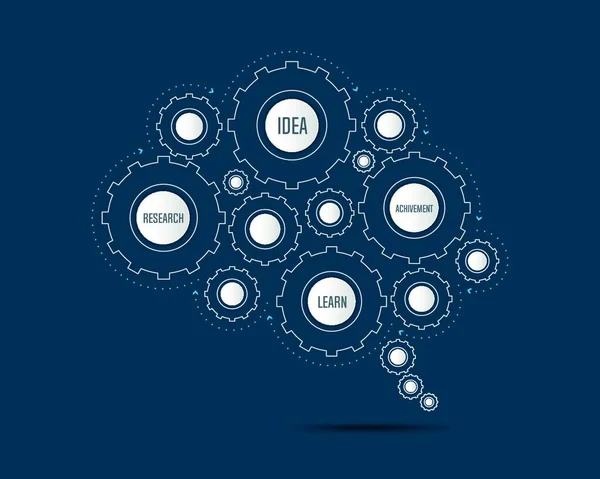 Üzleti Kapcsolat Koncepció Brain Szimbólum Formájában Absztrakt Háttér Digitális Marketing — Stock Vector