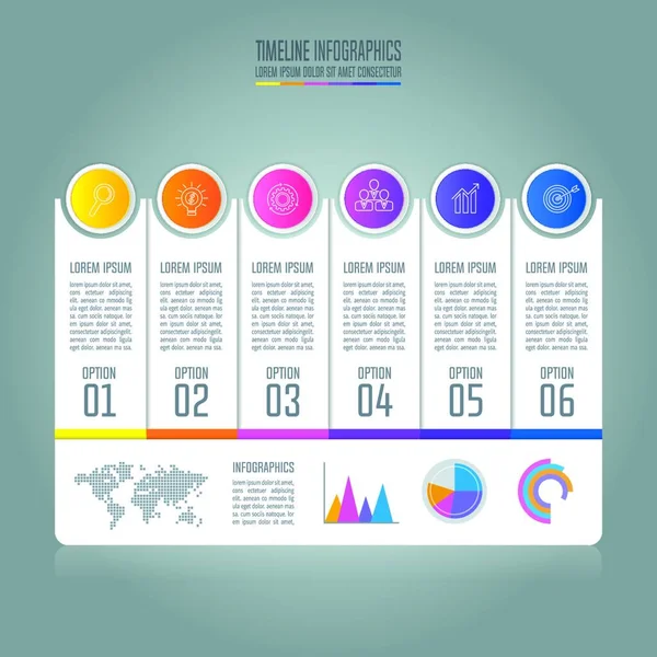 Conceito Criativo Para Infográfico Timeline Vetor Design Infográfico Ícones Marketing —  Vetores de Stock