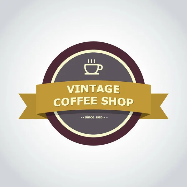 Coffeeshop Vintage Badge Stil — Stockvektor