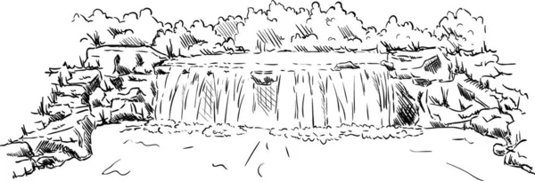 景观瀑布 背景隔离 — 图库矢量图片