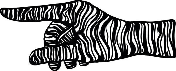Vector Zebra Hand Gesture Isolated Background — Stock Vector