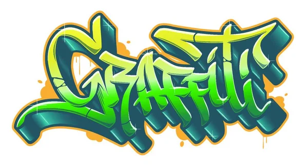 Grafiti Kelime Okunabilir Grafiti Tarzı Canlı Özelleştirilebilir Renkler Vektör Metin — Stok Vektör