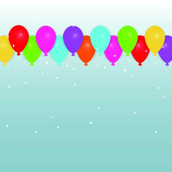 Ballons Fête Colorés Confettis Vecteur Stock — Image vectorielle