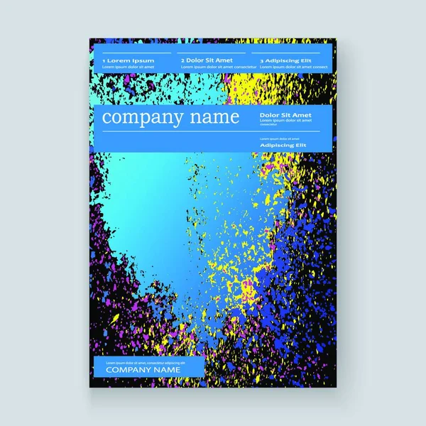 ネオンのカラフルな爆発ペンキ スプラッター芸術は デザインをカバーしています 暗い背景に装飾的な明るい質感スプラッシュ スプレー レポート カタログ パンフレット チラシ ポスター — ストックベクタ