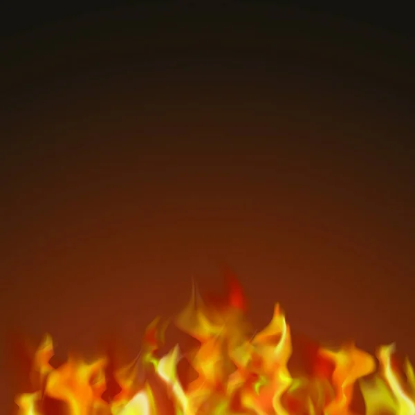 Llama Aislada Sobre Fondo Oscuro Fuego Ardiente Rojo Amarillo Caliente — Archivo Imágenes Vectoriales