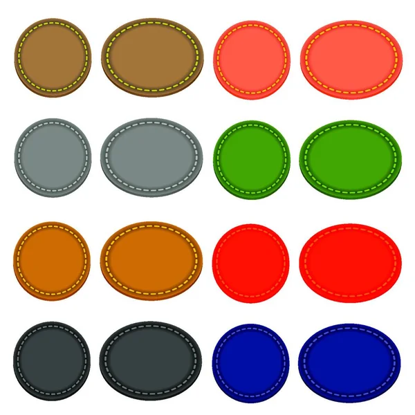 Conjunto Iconos Círculo Colores Aislados Sobre Fondo Blanco — Vector de stock