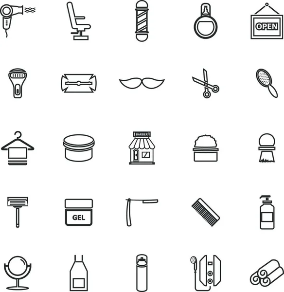 Iconos Línea Peluquería Sobre Fondo Blanco — Vector de stock