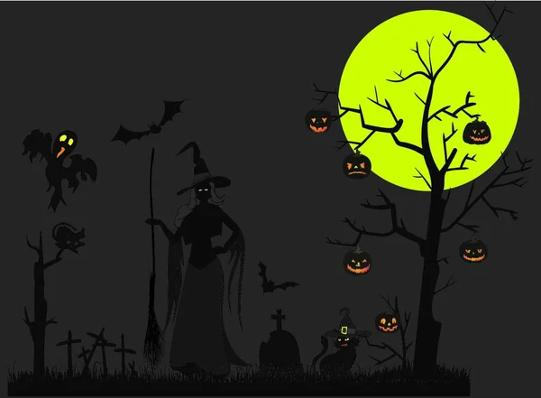 Vector Tema Halloween Aislado Fondo — Archivo Imágenes Vectoriales