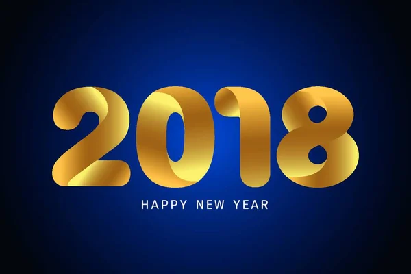 Новым 2018 Годом Современный Золотой Дизайн Текста Синем Фоне Векторная — стоковый вектор