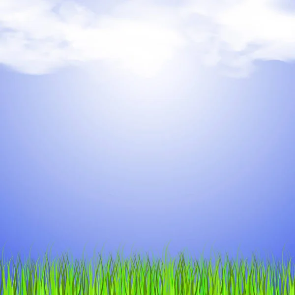 Lente Zonnestralen Fris Groen Gras — Stockvector