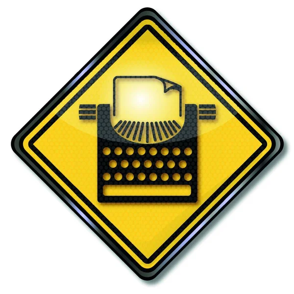 Signo Con Máquina Escribir Tasa Escritura — Vector de stock