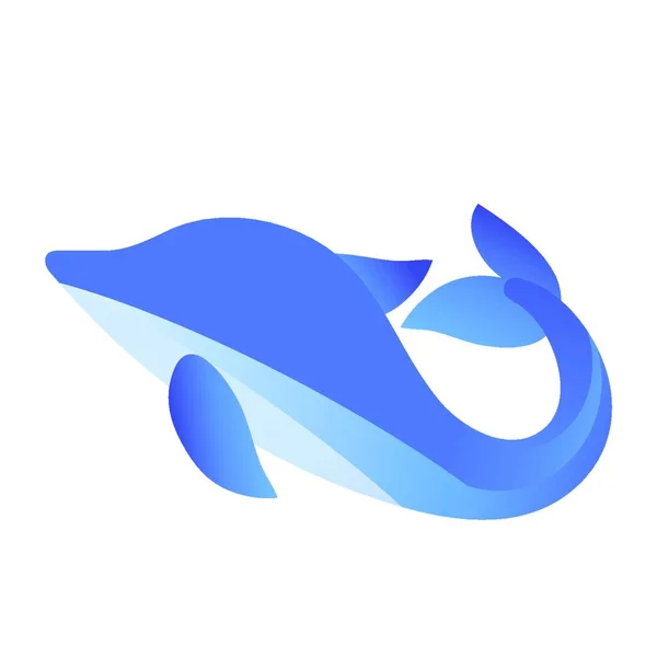 โลโก โดลฟ ปลาไอคอนส าเง นแยกจากพ นหล ขาว — ภาพเวกเตอร์สต็อก