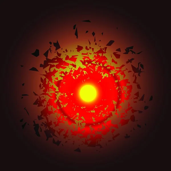 Nuage Explosif Morceaux Rouges Triangles Tranchants Voler Hasard Dans Les — Image vectorielle