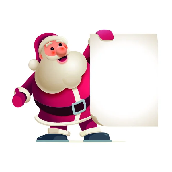 Santa Claus Está Mostrando Estandarte Ilustración Vectorial Los Elementos Acoplan — Vector de stock