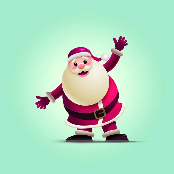 Święty Mikołaj Jest Podniesienie Jego Ramiona Ilustracja Wektorowa Elementy Warstwowe — Wektor stockowy