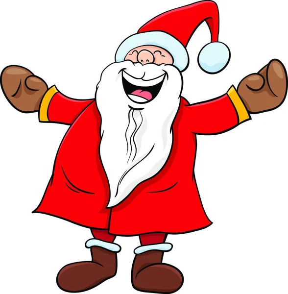 Illustration Bande Dessinée Personnage Heureux Noël Père Noël — Image vectorielle