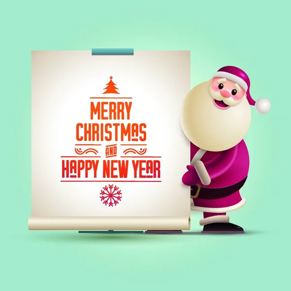 Santa Claus Showing Banner Vector Illustration Elements Layered Separately Vector — Stock Vector
