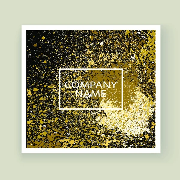 Neon Gouden Explosie Verf Splatter Artistieke Cover Frame Ontwerp Decoratieve — Stockvector