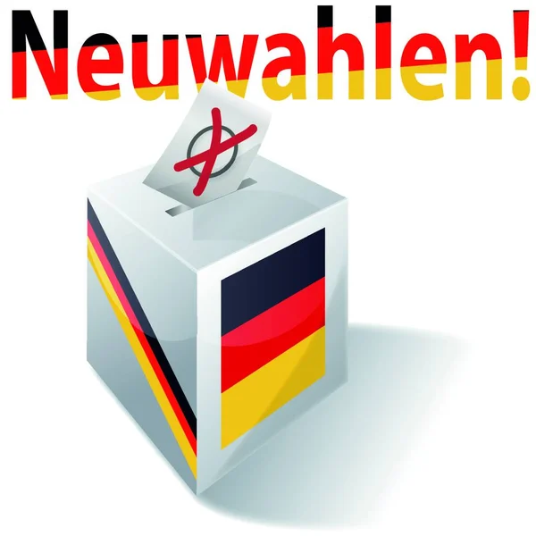 Caja Electoral Con Elecciones Alemanas — Archivo Imágenes Vectoriales