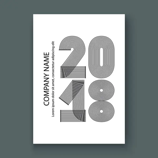 Κάλυμμα Ετήσια Έκθεση Αριθμούς 2017 Μοντέρνος Σχεδιασμός Μαύρο Άσπρο Φόντο — Διανυσματικό Αρχείο