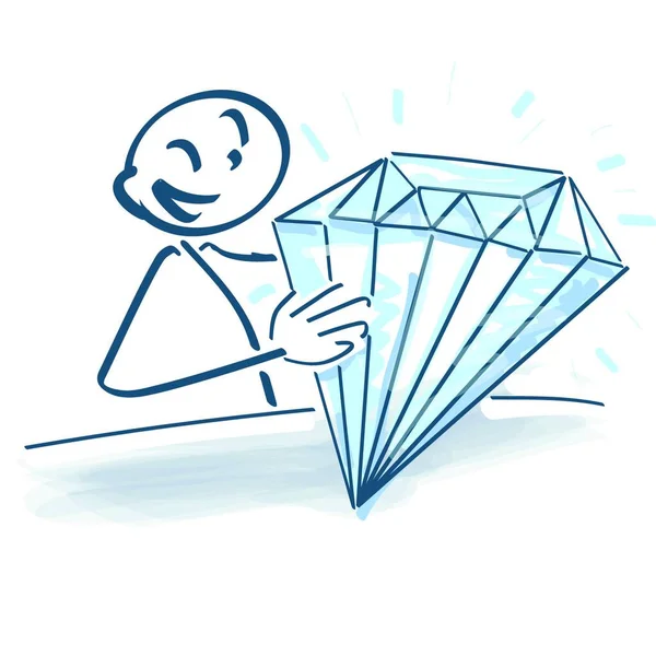 Figura Palo Con Diamante — Vector de stock
