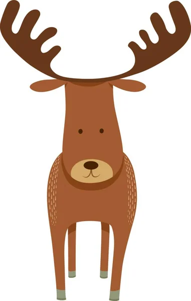 Ilustracja Kreskówki Cute Deer Moose Animal Mascot Character — Wektor stockowy