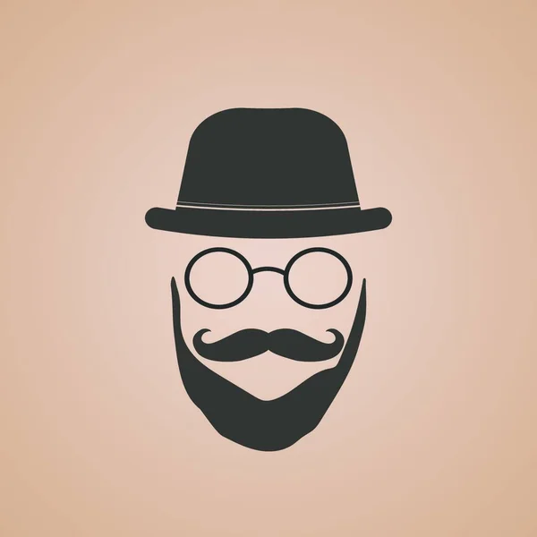 Hombre Con Mustache Gafas — Archivo Imágenes Vectoriales