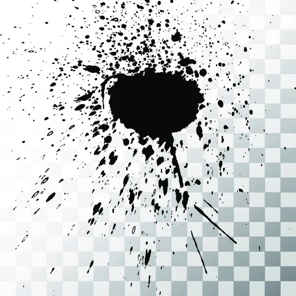 Black Ink Paint Explosion Splatter Artistic Cover Design Sketch Drawing — Stock Vector