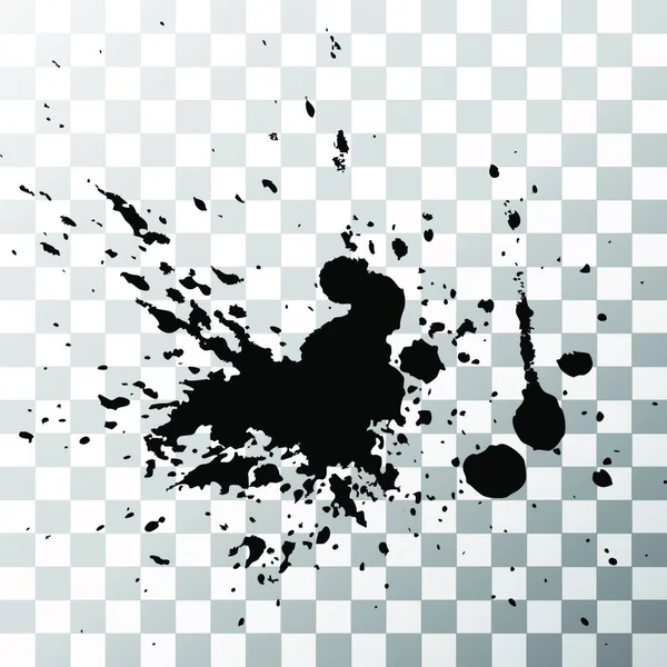 Schwarze Tintenfarbexplosion Spritzt Künstlerische Coverdesign Skizze Zeichnen Von Dot Splash — Stockvektor