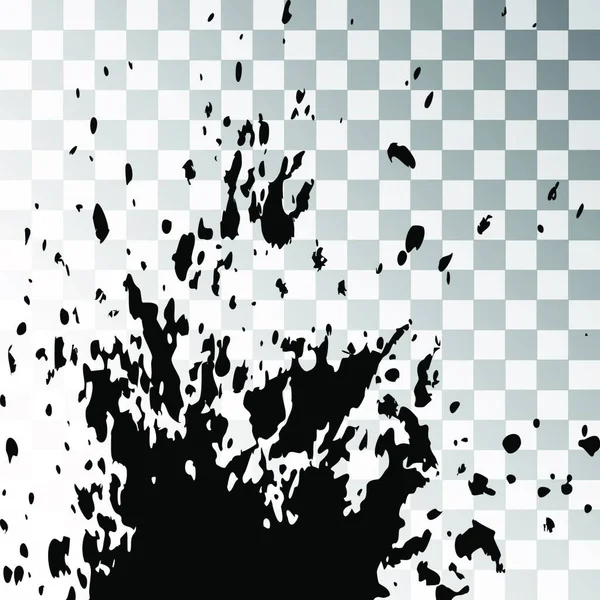 Zwarte Inkt Verf Explosie Spatten Artistieke Cover Ontwerp Schets Tekening — Stockvector